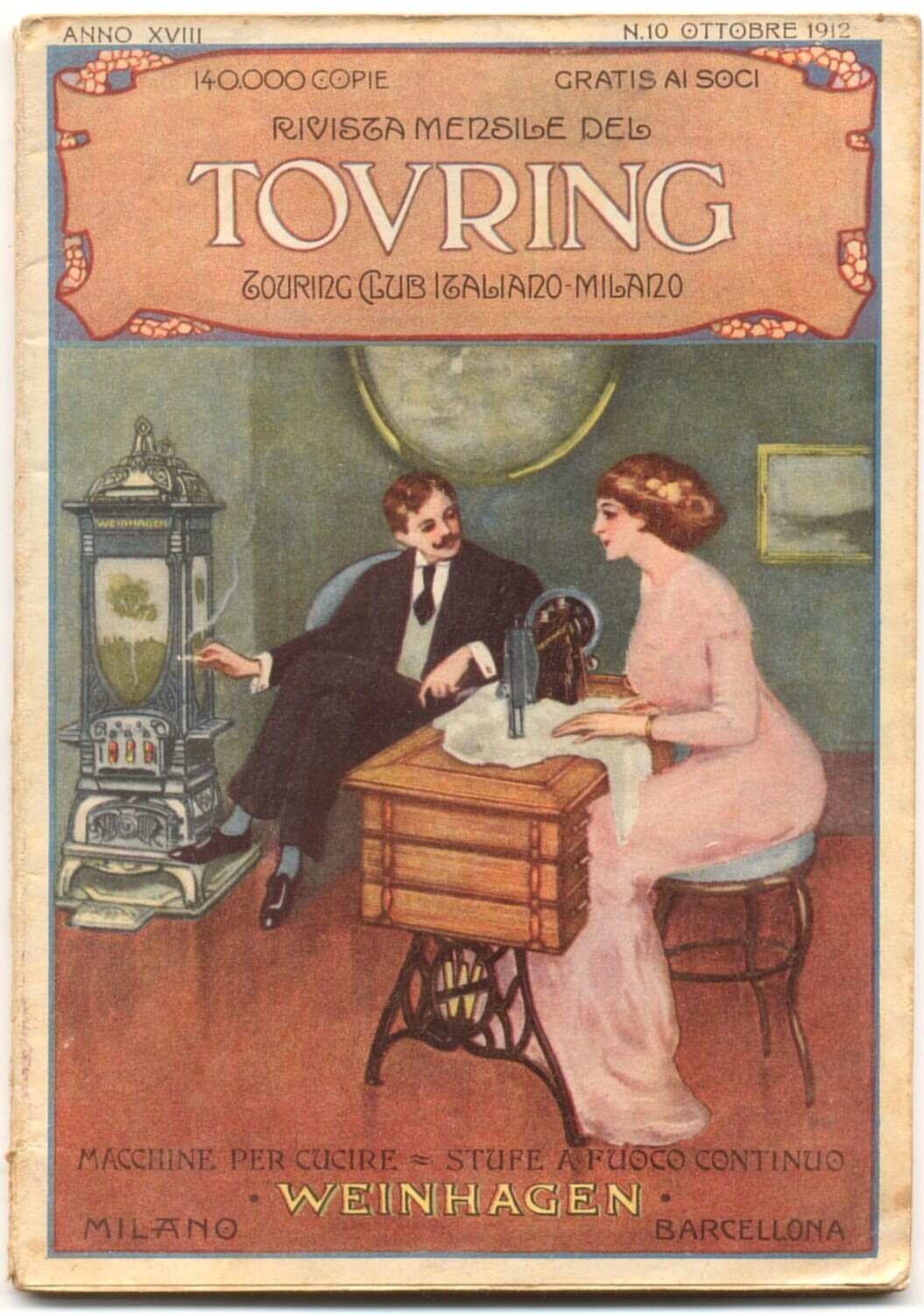 Rivista mensile del touring club italiano Anno XVIII N.10  del 1912