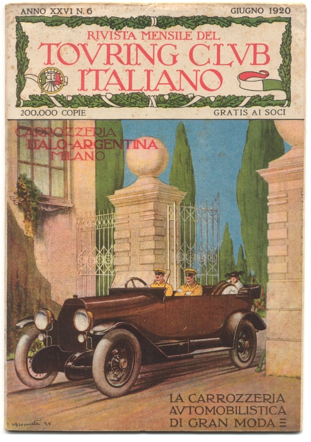 Rivista mensile del touring club italiano Anno XXV N.6 del 1920