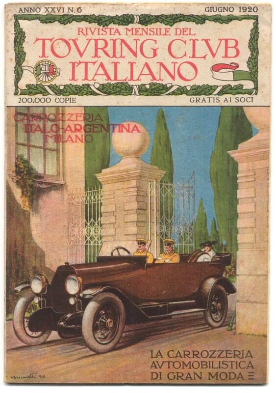 Rivista mensile del touring club italiano Anno XXV N.6  del 1920