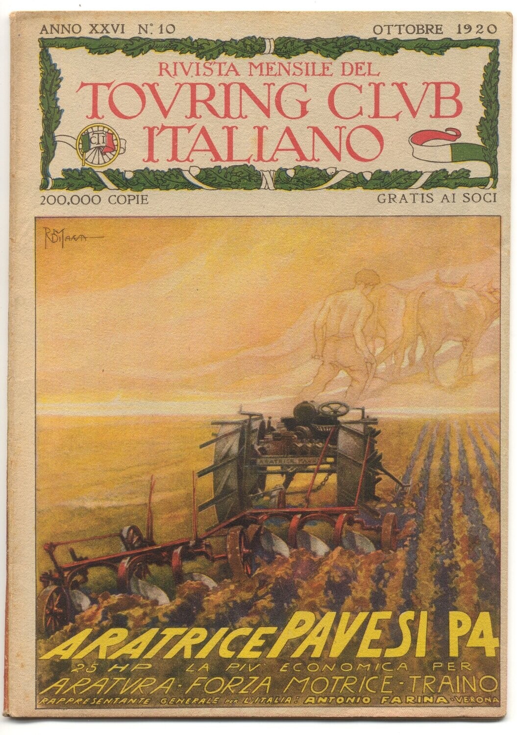 Rivista mensile del touring club italiano Anno XXVI N.10 del 1920