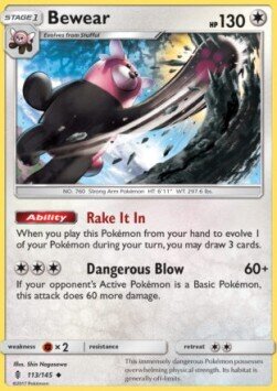 Carta pokemon Bewear (GRI 113)-GUARDIANI NASCENTI-U - lingua ITA-condizione NM