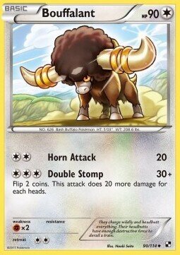 Carta pokemon Bouffalant (BLW 90)-NERO E BIANCO-U - lingua ITA-condizione EX