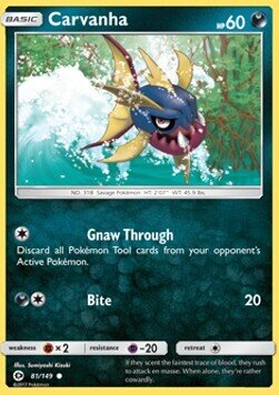 Carta pokemon Carvanha (SUM 81)-SOLE E LUNA-C - lingua ITA-condizione NM