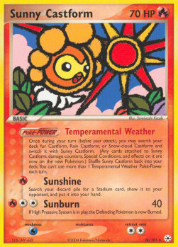 Carta pokemon Castform Sole (HL 26)-EX LEGGENDE NASCOSTE-R - lingua EN-condizione EX