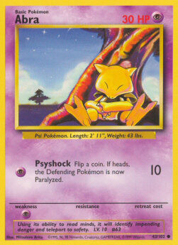 Carta pokemon Abra (BS 43)-SET BASE-C - lingua ITA-condizione GD