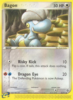 Carta pokemon Bagon (Risky Kick) (DR 50)-EX DRAGO-C - lingua EN-condizione EX