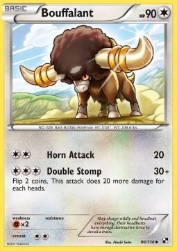 Carta pokemon Bouffalant (BLW 90)-NERO E BIANCO-U - lingua ITA-condizione EX