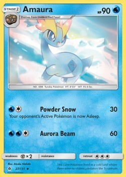 Carta pokemon Amaura (FLI 27)-FORBIDDEN LIGHT-U - lingua ITA-condizione EX