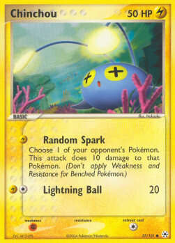 Carta pokemon Chinchou (Random Spark) (HL 57)-EX LEGGENDE NASCOSTE-C - lingua ITA-condizione EX