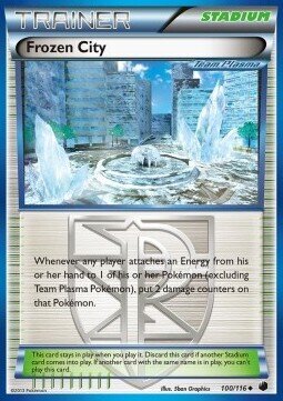 Carta pokemon Città Congelata (PLF 100)-GLACIAZIONE PLASMA-U - lingua ITA-condizione EX