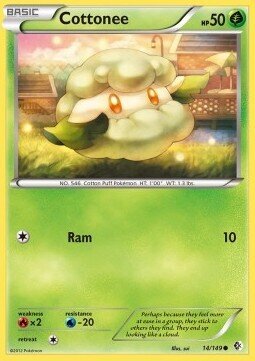 Carta pokemon Cottonee (BCR 14)-CONFINI VARCATI-C - lingua ITA-condizione EX
