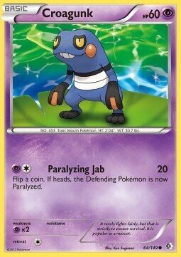 Carta pokemon Croagunk (BCR 64)-CONFINI VARCATI-C - lingua ITA-condizione EX