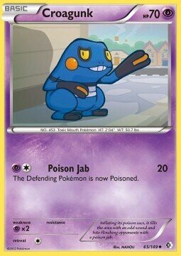 Carta pokemon Croagunk (BCR 65)-CONFINI VARCATI-U - lingua ITA-condizione EX