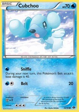 Carta pokemon Cubchoo (NXD 36)-DESTINI FUTURI-C - lingua ITA-condizione EX