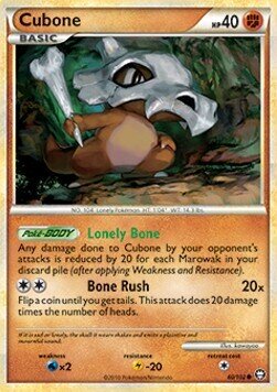 Carta pokemon Cubone (TM 60)-BATTAGLIE TRIONFALI-C - lingua ITA-condizione EX
