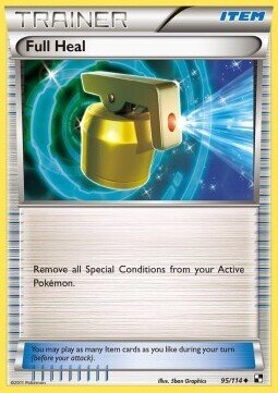 Carta pokemon Cura Totale (BLW 95)-NERO E BIANCO-U - lingua ITA-condizione EX