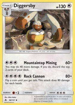 Carta pokemon Diggersby (FLI 98)-FORBIDDEN LIGHT-U - lingua ITA-condizione NM
