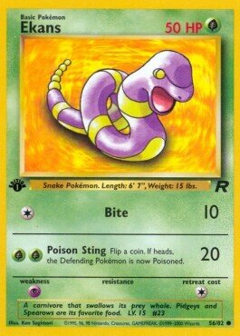 Carta pokemon Ekans (TR 56)-TEAM ROCKET-C - lingua ITA-condizione LP