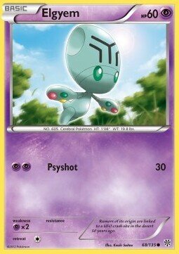 Carta pokemon Elgyem (PLS 68)-URAGANO PLASMA-C - lingua ITA-condizione EX