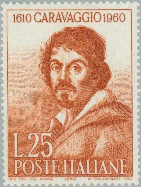 Francobollo - Usato - Italia - 1960 - Michelangelo Merisi, Caravaggio -  - ₤ - Italia - lira 25