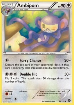 Carta pokemon Ambipom (STS 91)-STEAM SIEGE-U - lingua ITA-condizione NM