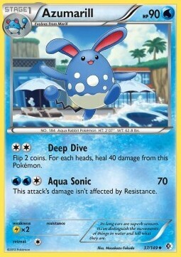 Carta pokemon Azumarill (BCR 37)-CONFINI VARCATI-U - lingua ITA-condizione EX