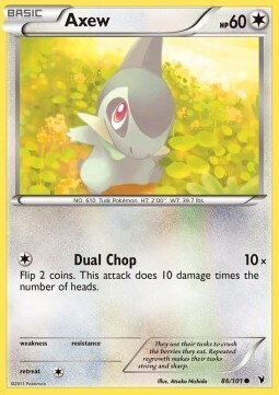 Carta pokemon Axew (NVI 86)-VITTORIE REGALI-C - lingua ITA-condizione EX