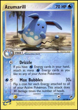 Carta pokemon Azumarill (SS 30)-EX TEMPESTA DI SABBIA-U - lingua ITA-condizione PL