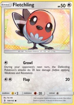 Carta pokemon Fletchling (GRI 109)-GUARDIANI NASCENTI-C - lingua ITA-condizione NM