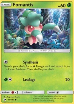 Carta pokemon Fomantis (SUM 14)-SOLE E LUNA-C - lingua ITA-condizione NM
