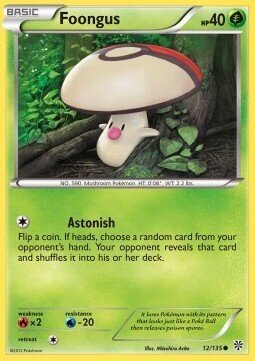 Carta pokemon Foongus (PLS 12)-URAGANO PLASMA-C - lingua ITA-condizione EX