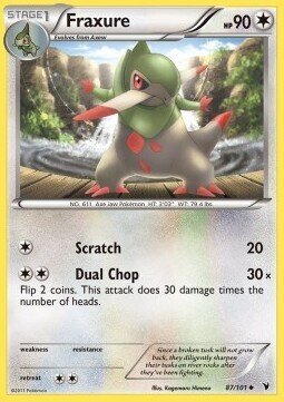 Carta pokemon Fraxure (NVI 87)-VITTORIE REGALI-U - lingua ITA-condizione EX