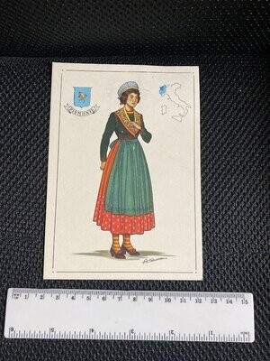 Cartolina Formato Grande Costume regionale Piemonte Non Viaggiata 1962-colori