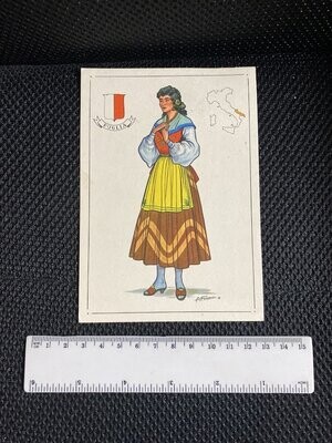 Cartolina Formato Grande Costume regionale Puglia Non Viaggiata 1962-colori
