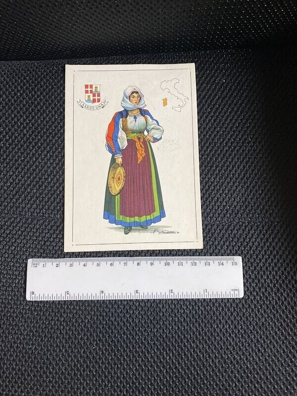 Cartolina Formato Grande Costume regionale Sardegna Non Viaggiata 1962-colori