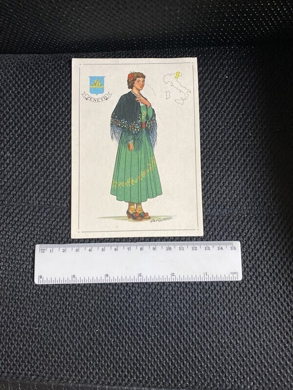 Cartolina Formato Grande Costume regionale Veneto Non Viaggiata 1962