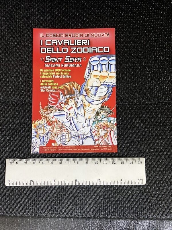 Cartolina Pubblicitaria fumetto I cavalieri dello zodiaco Saint Seya Non Viaggiata-colori