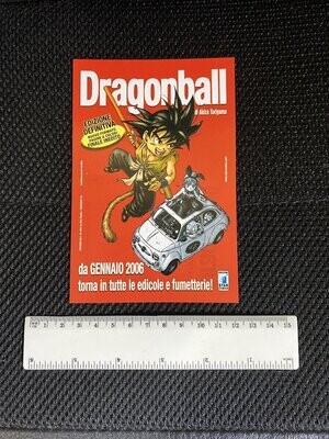 Cartolina Pubblicitaria fumetto Dragonball Goku + Fiat 500 Non Viaggiata-colori