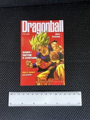 Cartolina Pubblicitaria fumetto Dragonball goku super Sayan Non Viaggiata-colori