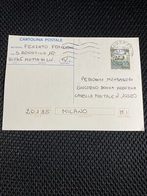 interi postali Rep. Italia -Cartolina Postale L.700 castello di Carini Viaggiata