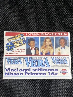 Lotteria Italia1996 -Cartolina "Scommettiamo che?" Viaggiata con tagliando