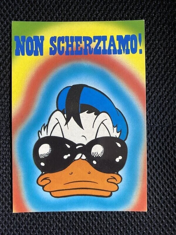 Cartolina Augurale "Non scherziamo!" Paperino - colori