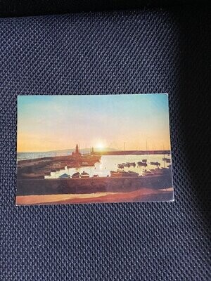 Cartolina Formato Grande - Isola del Giglio (GR) Alba sul porto Viaggiata 1972