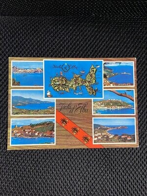 Cartolina Formato Grande Isola d'Elba (LI) Vari scorci Viaggiata 1965-colori