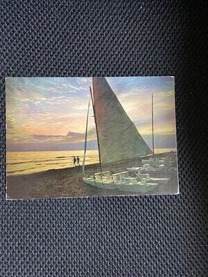 Cartolina Formato Grande Marina di Pietrasanta (LU) Tramonto Viaggiata 1969
