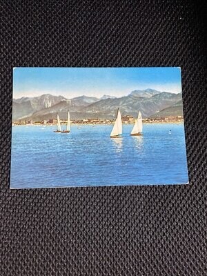 Cartolina Formato Grande Viareggio (LU) Mare e alpi Viaggiata 1965-colori