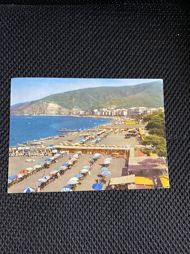 Cartolina Formato Grande Sestri Levante (GE) Stabilimenti balneari Viaggiata 1965