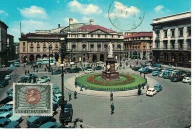 Cartolina Formato grande - Milano Piazza della Scala - non viaggiata