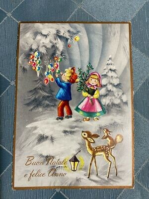Cartolina Formato Piccolo - Buon anno e felice anno nuovo Ed.Cecami N.4747 - colori