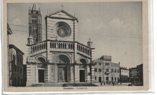 Cartolina Formato Piccolo Grosseto cattedrale Non Viaggiata-b/n